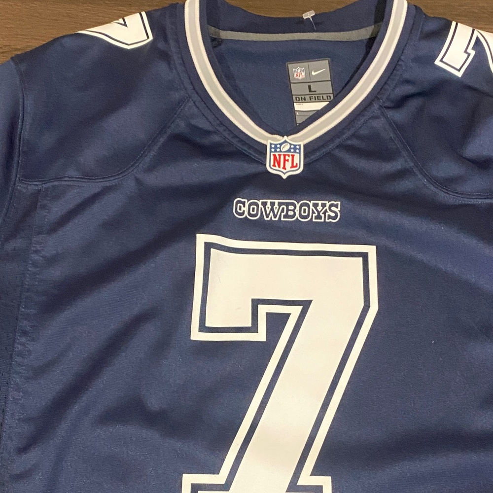 Nike Cowboys Navy Jersey with White Number